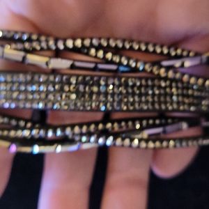 black bracelet with snaps new without tags